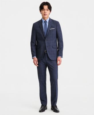 Men's Windowpane Slim-Fit Techni-Cole Suit Separates Jacket