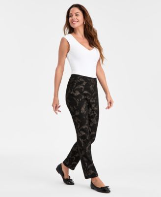 Women's Metallic Jacquard Pull-On Pants, Macy's Exclusive