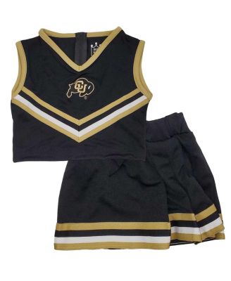 Little King - Girls Toddler Black Colorado Buffaloes Two-Piece Cheer Top Skirt Set