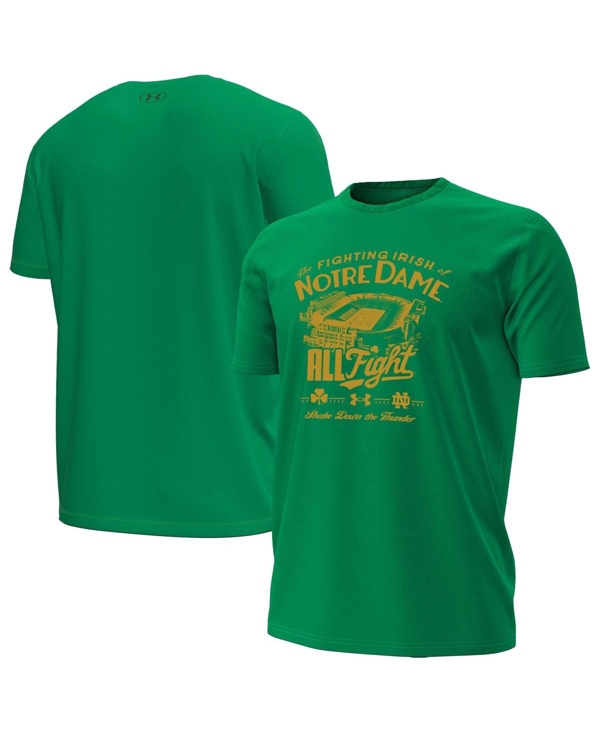 Under Armour Men's Kelly Green Notre Dame Fighting Irish Stadium T-shirt In Green