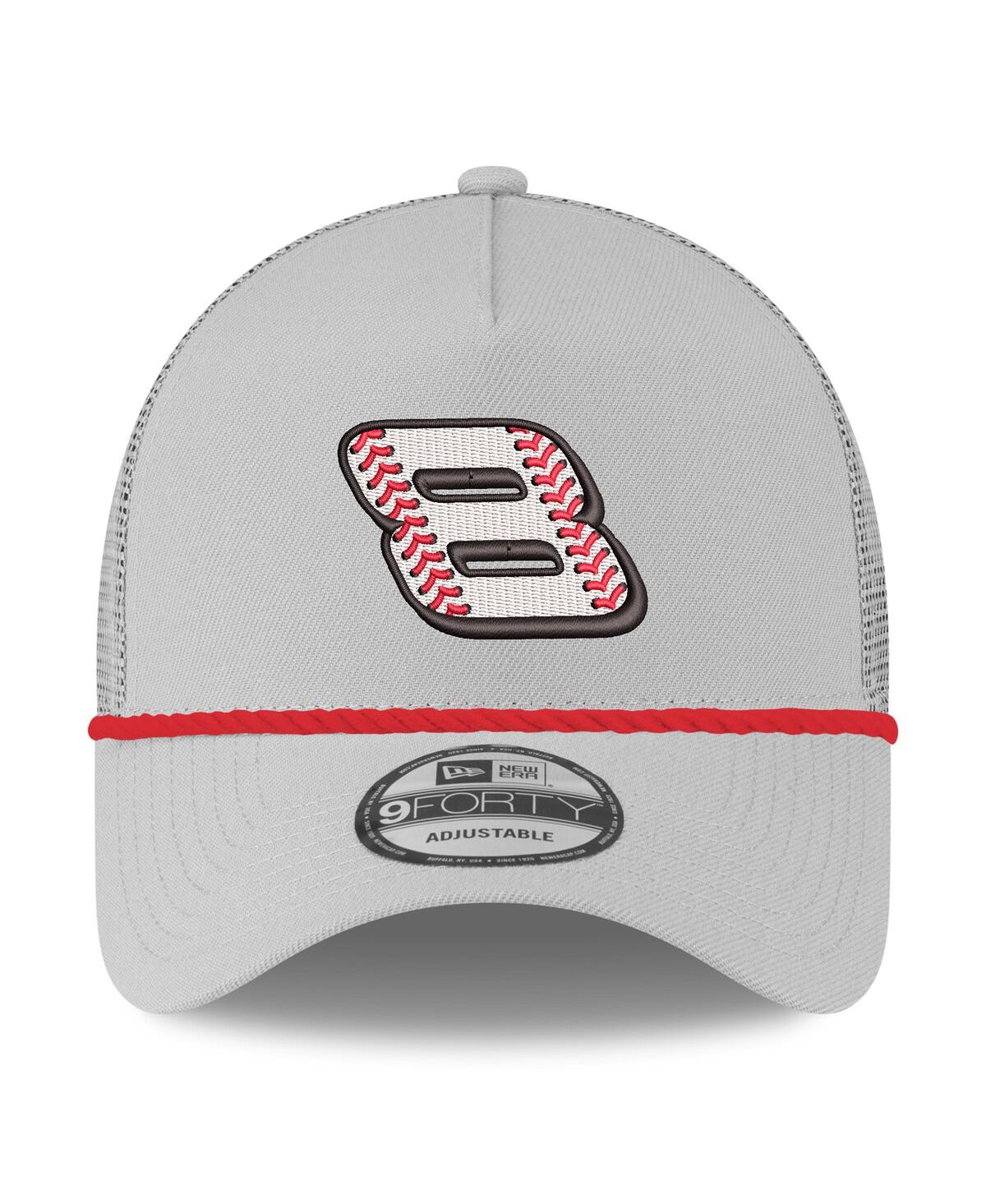 New Era Men's Gray Dale Earnhardt Jr. Budweiser 9forty A-frame Trucker Adjustable Hat In Gray
