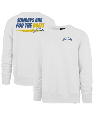 '47 Brand - Men's White Los Angeles Chargers Sundays are for the Bolts Backer Pullover Sweatshirt