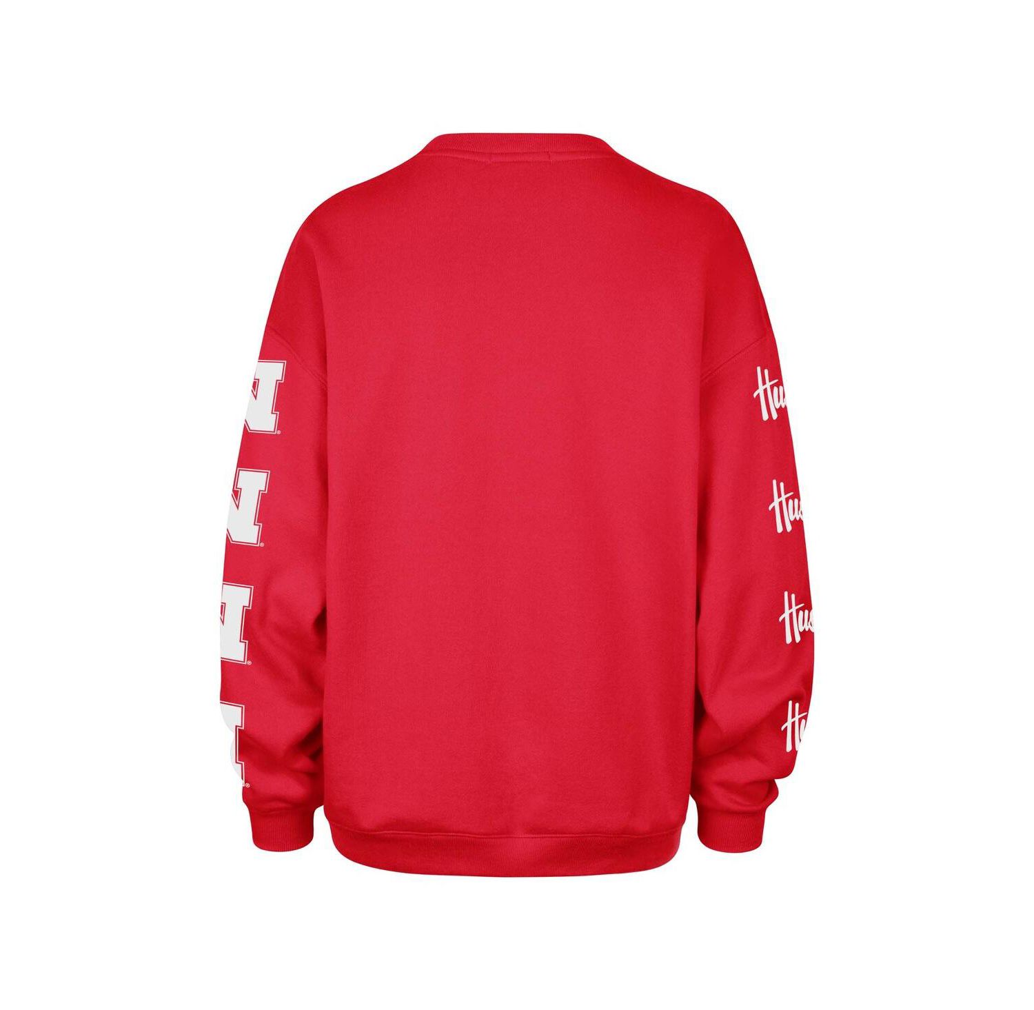 Women's Scarlet Nebraska Huskers Go Big Oversized Pullover Sweatshirt