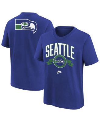 Nike - Big Boys and Girls Royal Seattle Seahawks Rewind Front Back Essential T-Shirt