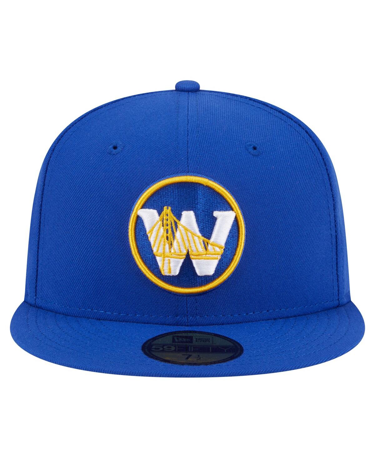New Era Men's Royal Golden State Warriors Deceptor 59fifty Fitted Hat In Blue