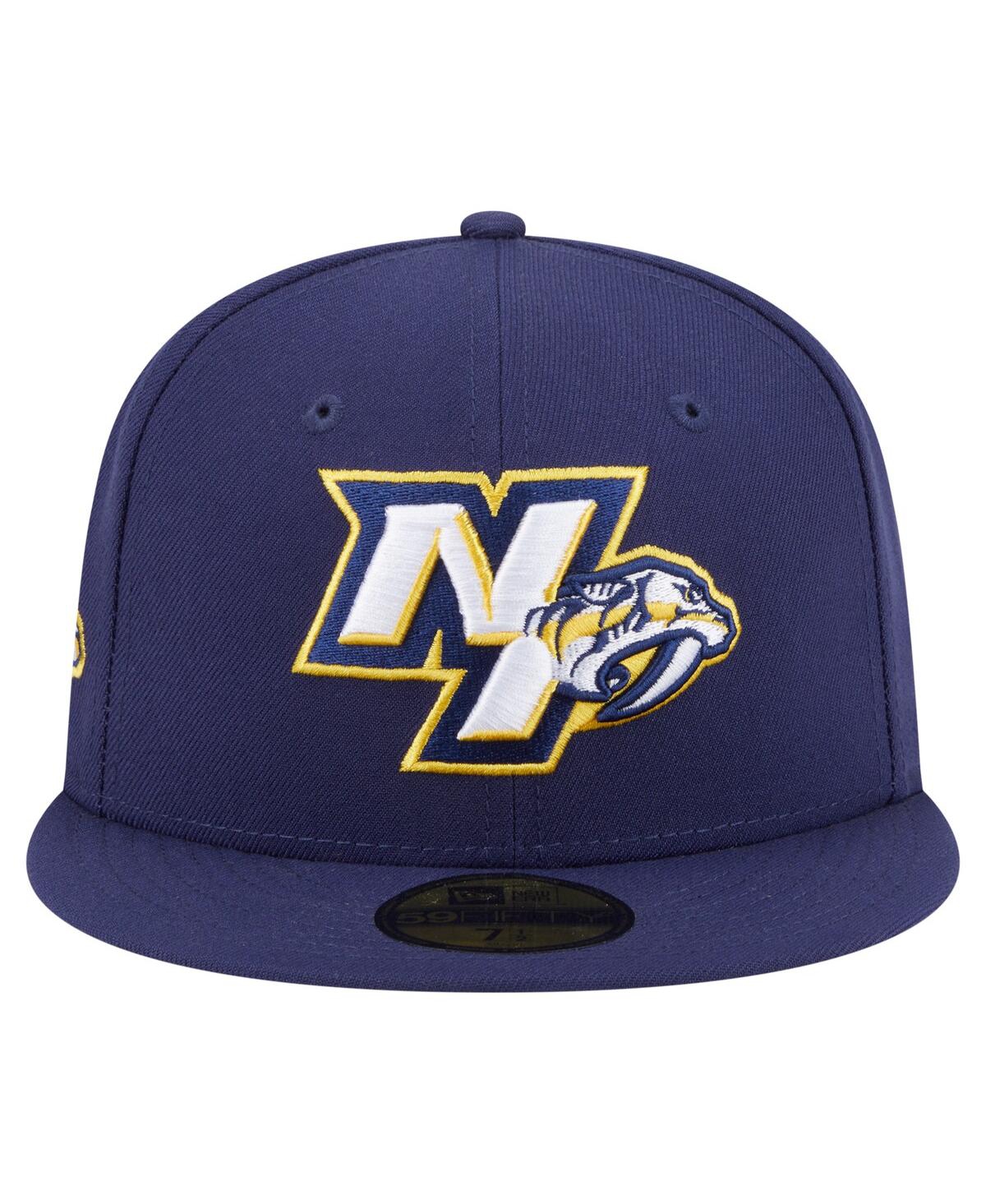 New Era Men's Navy Nashville Predators Deceptor 59fifty Fitted Hat In Blue