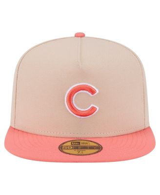 Men's Light Beige/Coral Chicago Cubs Two-Tone Color Pack A-Frame 59FIFTY Fitted Hat