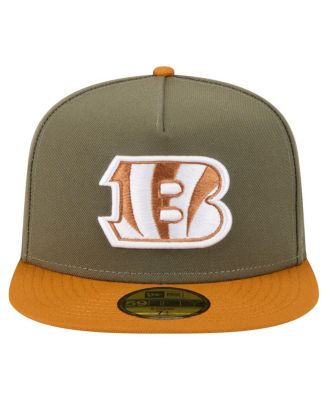 Men's Olive/Brown Cincinnati Bengals Color Pack A-Frame 59FIFTY Fitted Hat