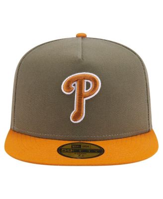 Men's Olive/Orange Philadelphia Phillies Two-Tone Color Pack A-Frame 59FIFTY Fitted Hat
