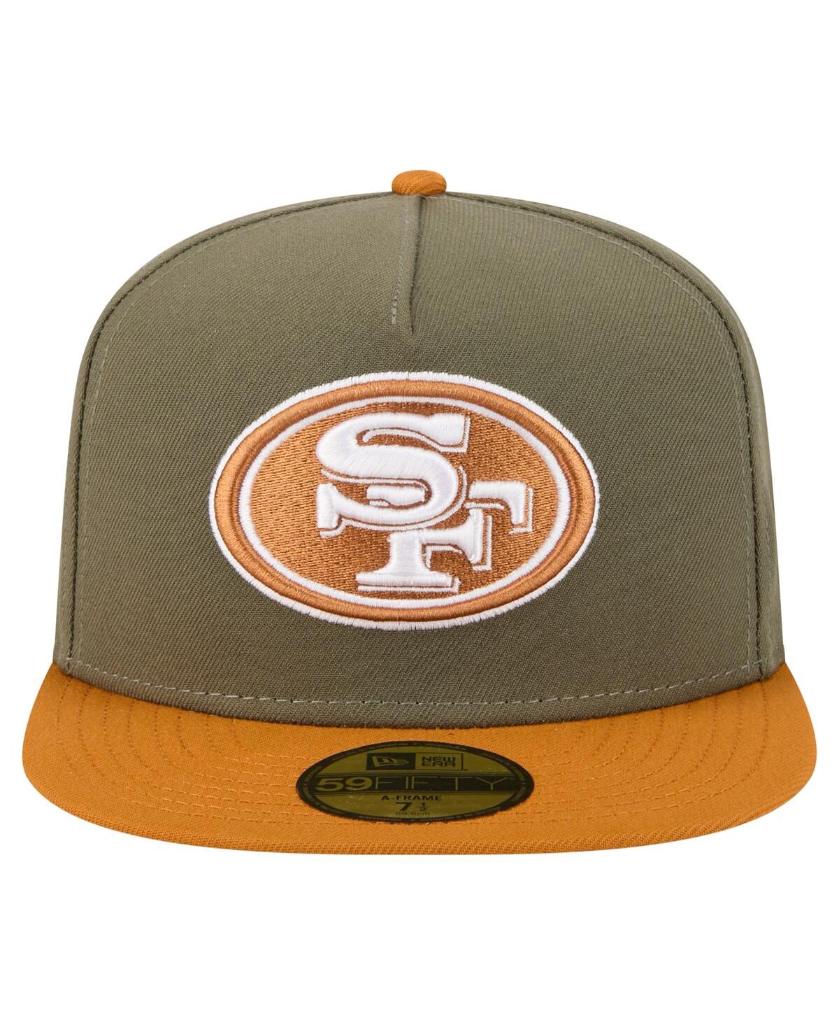 New Era Men's Olive/brown San Francisco 49ers Color Pack A-frame 59fifty Fitted Hat In Multi
