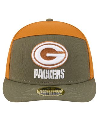 Men's Olive/Brown Green Bay Packers Two-Tone Color Pack Split Panel 59FIFTY Fitted Hat