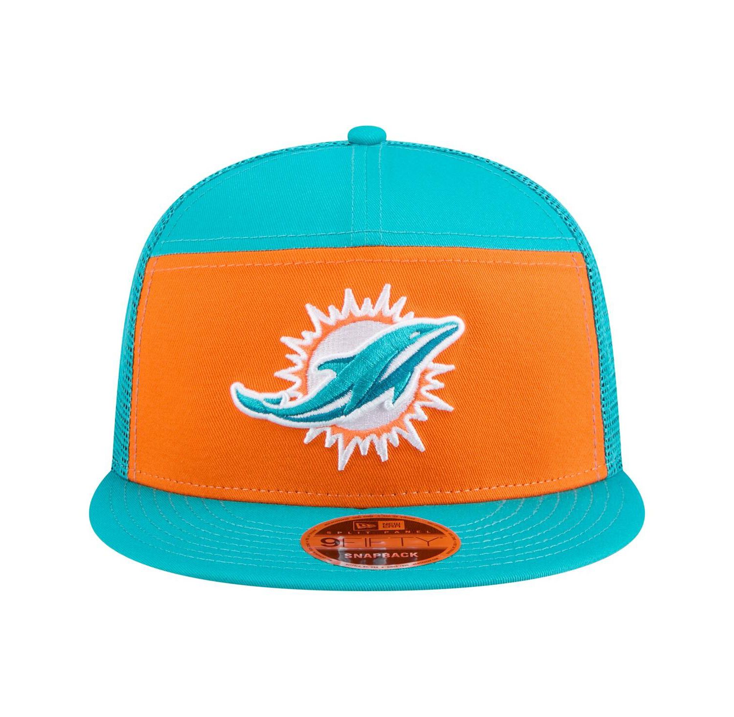 Men's Orange/Aqua Miami Dolphins Outdoor Split Panel 9FIFTY Snapback Hat