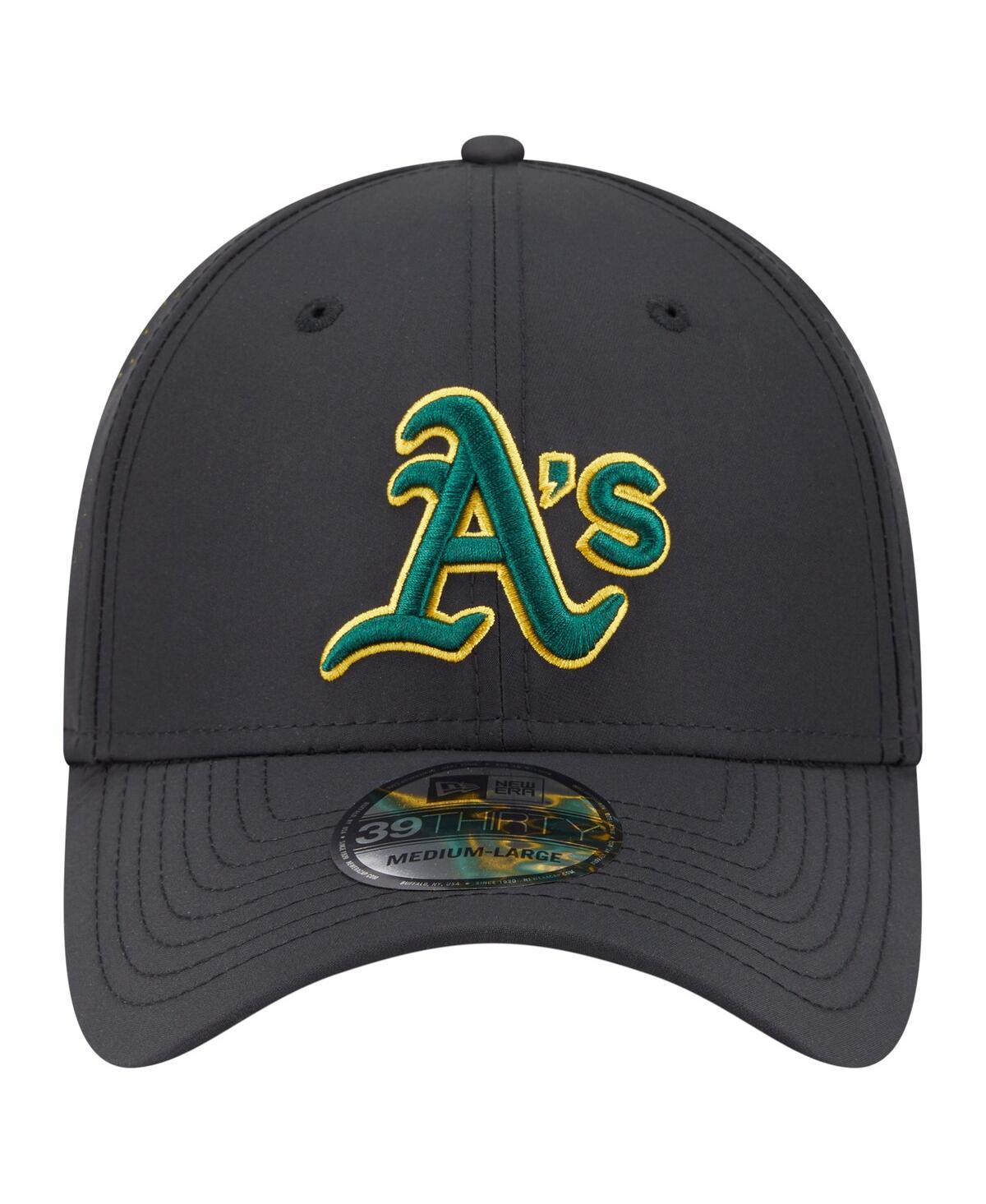 New Era Men's Black Athletics Night 39thirty Flex Hat In Black