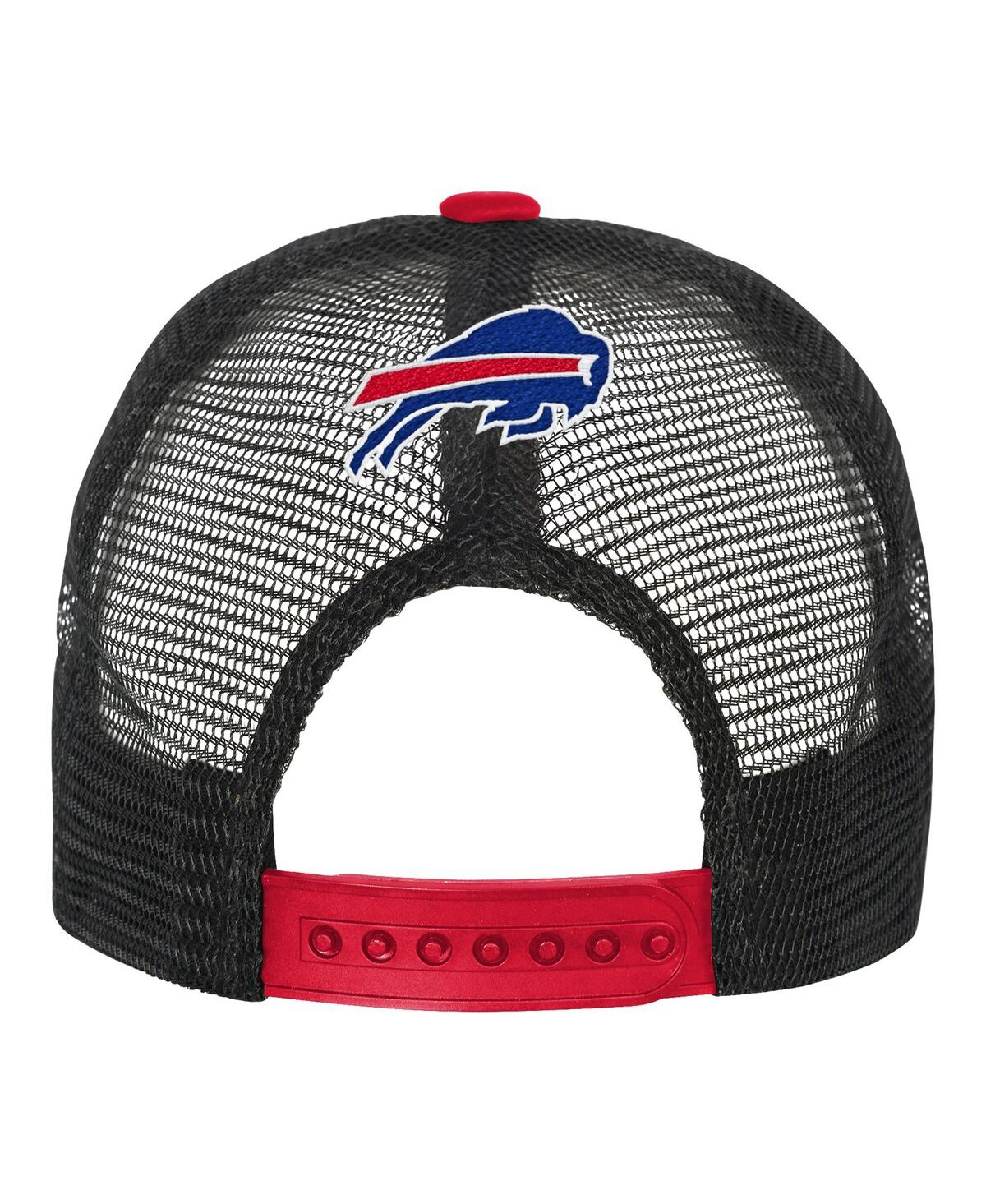 Outerstuff White/red Buffalo Bills Modern Fan Trucker Adjustable Hat In Multi