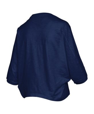 Women's Navy Illinois Fighting Illini Midi Arch Over Logo Oversized T-Shirt