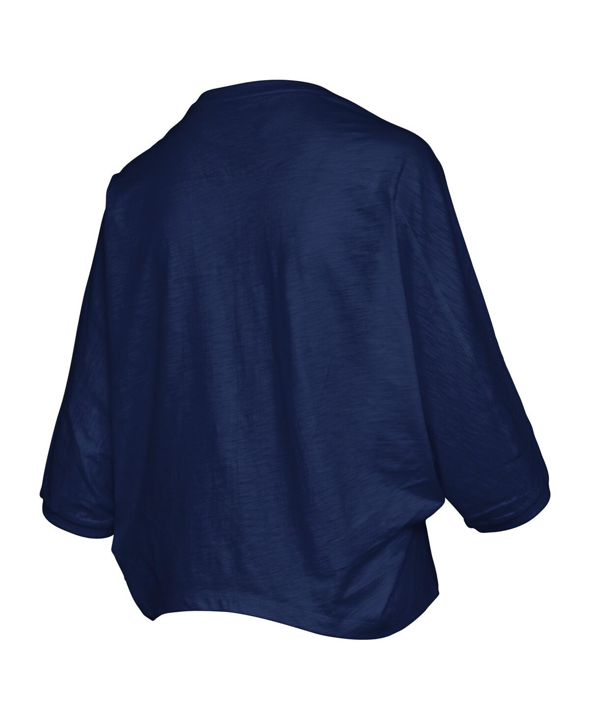 Pressbox Women's Navy Illinois Fighting Illini Midi Arch Over Logo Oversized T-shirt In Blue