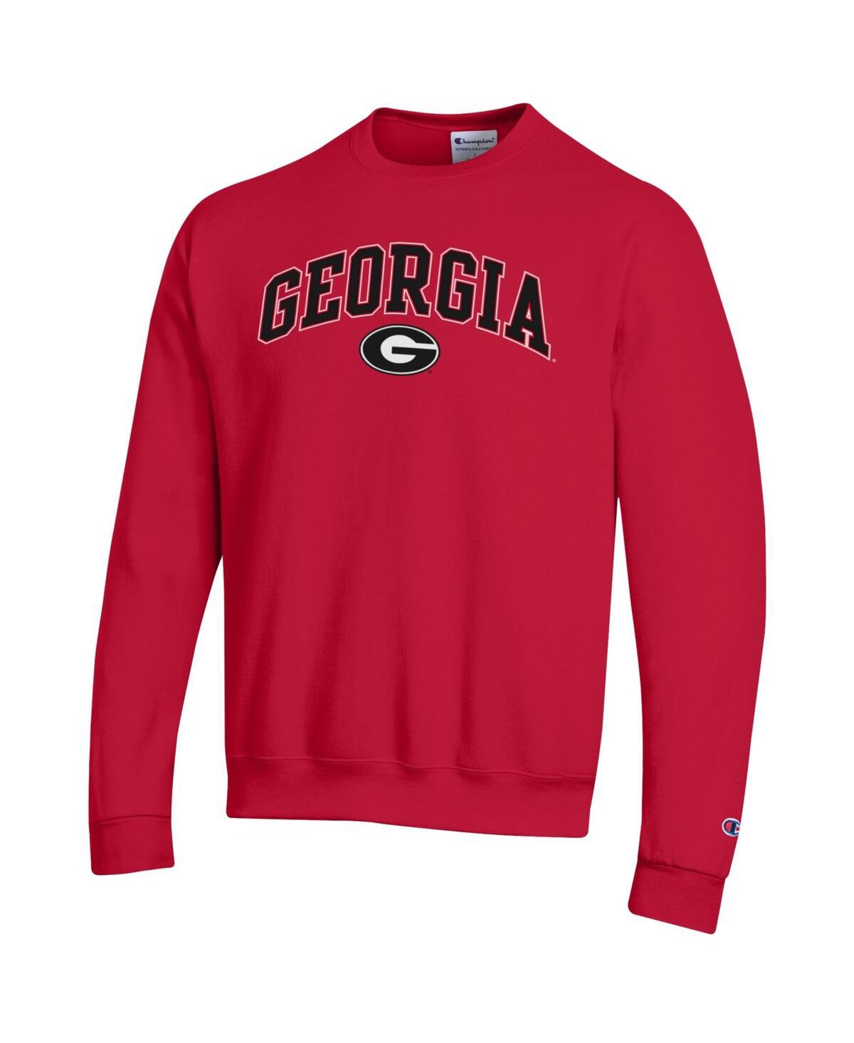 Champion Men's Red Georgia Bulldogs Arch Over Logo Pullover Sweatshirt