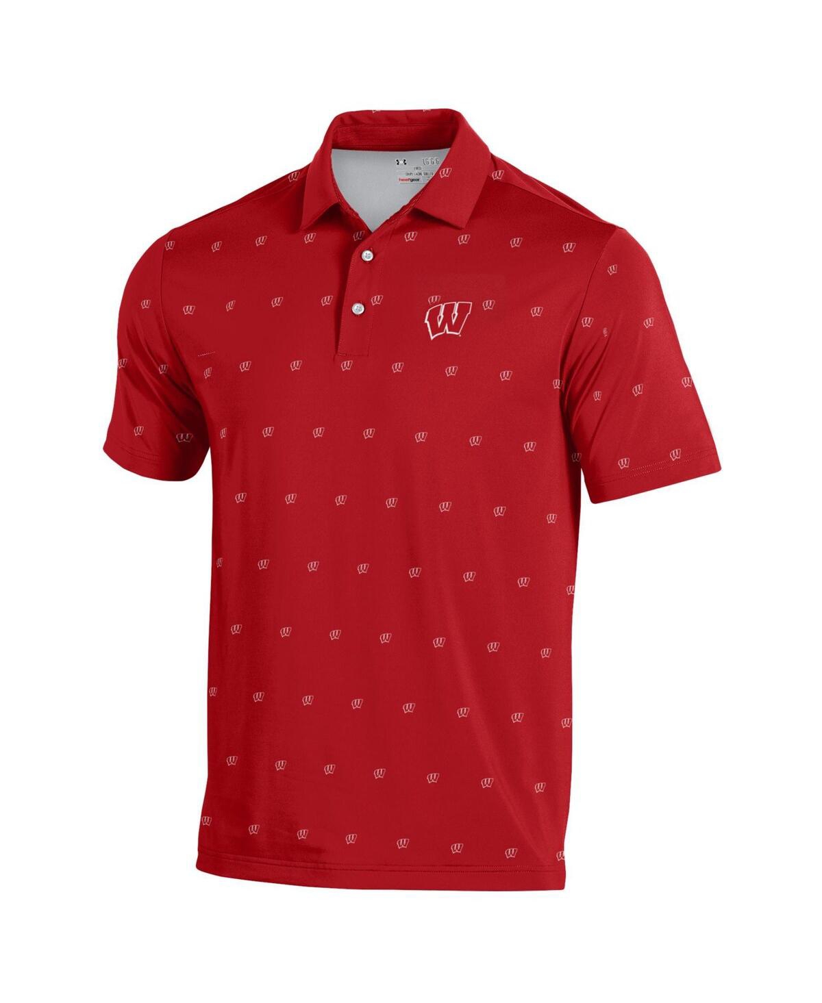 Under Armour Men's Red Wisconsin Badgers Gameday Armourfuse Polo Shirt In Red