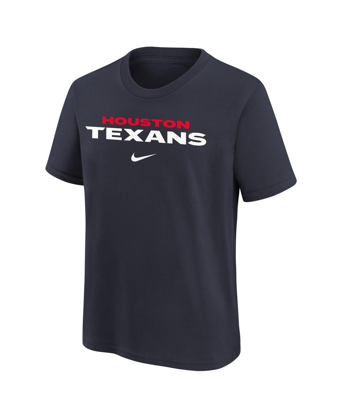Nike Youth  Navy Houston Texans Team Wordmark T-shirt In Blue
