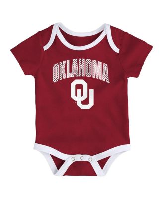 Baby Boys and Girls Oklahoma Sooners 3-Pack All Day Play Bodysuit Set