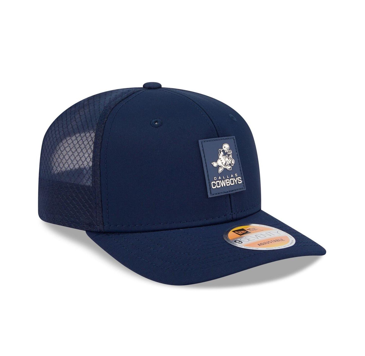Men's Navy Dallas Cowboys 2025 Sideline Throwback 9SEVENTY Trucker Adjustable Hat