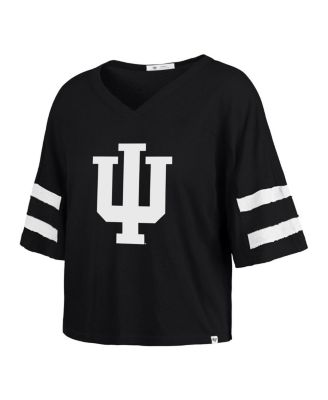 Women's Black Indiana Hoosiers Premier Scout Sleeve Stripe Relaxed Dolman T-Shirt