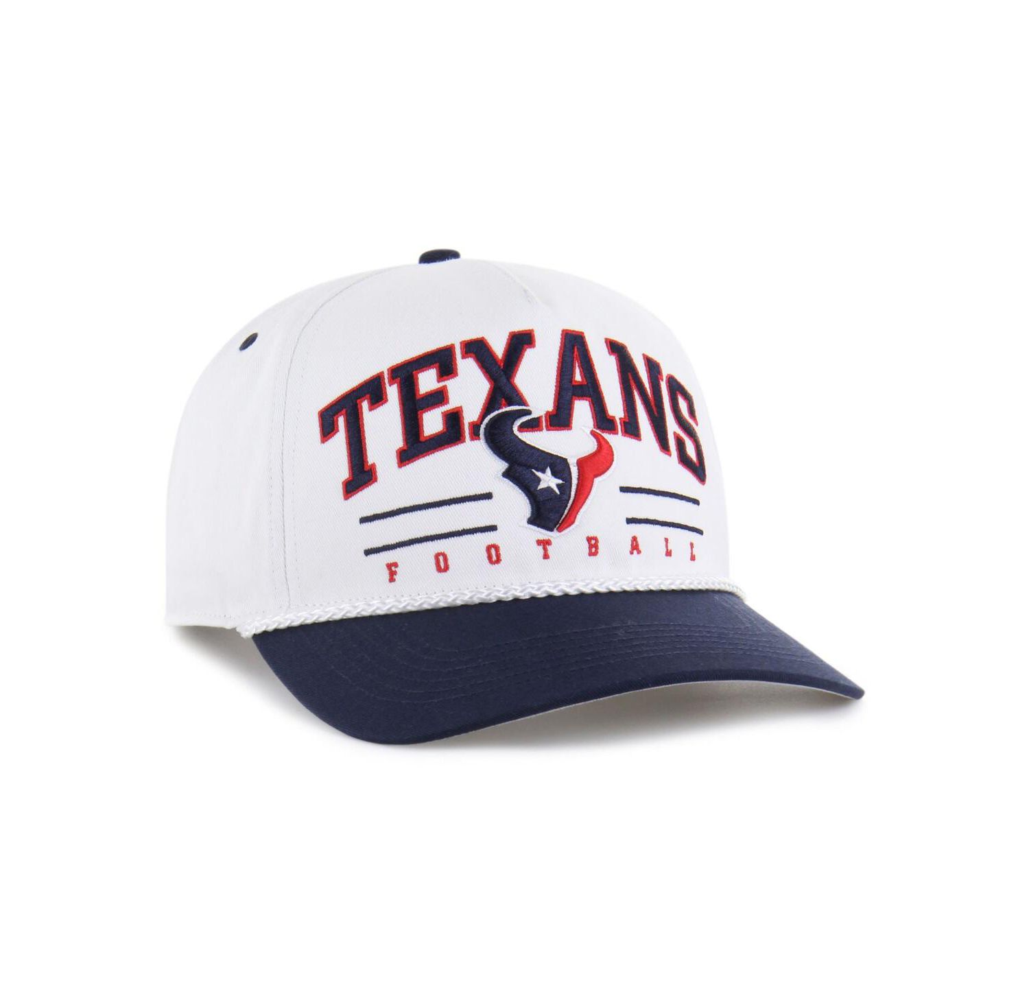 Men's White/Navy Houston Texans Roscoe Two-Toned Hitch Adjustable Hat