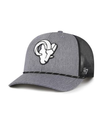 '47 Brand - Men's Heather Charcoal Los Angeles Rams Carbon Rope Trucker Adjustable Hat