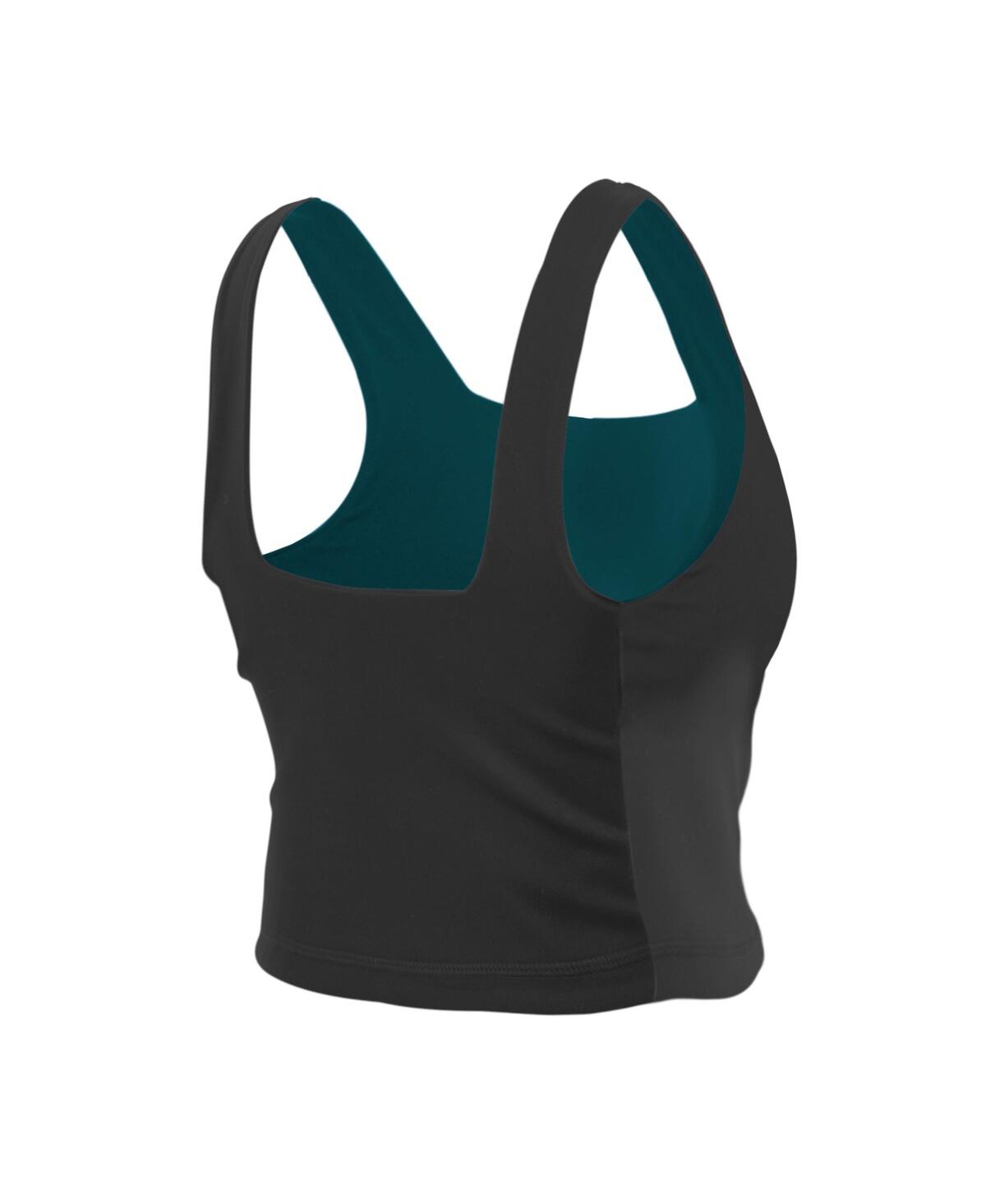 New Era Women's Midnight Green/black Philadelphia Eagles Reversible Cropped Sport Classics Tank Top In Multi