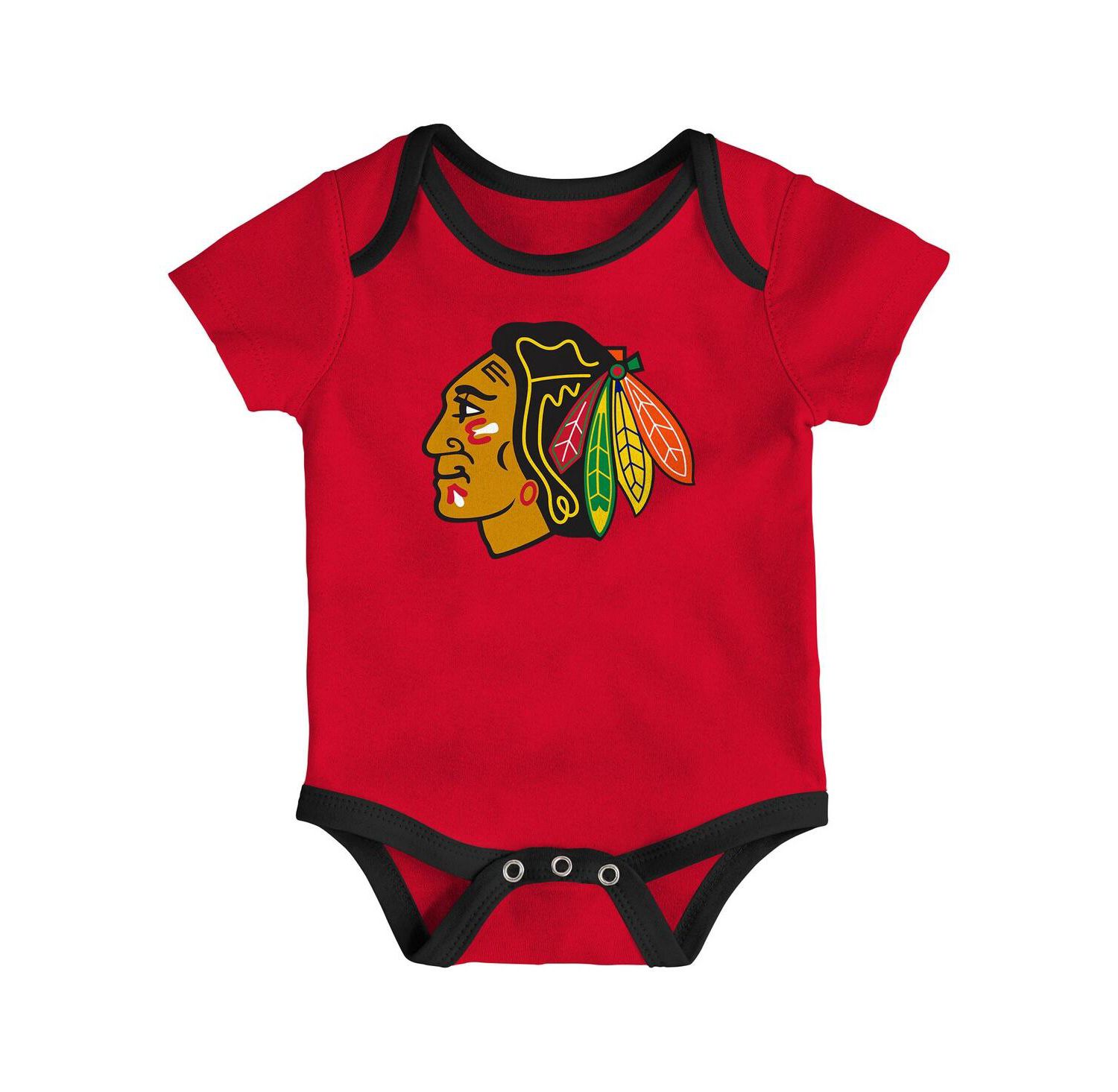 Newborn 3-Pack Chicago Blackhawks Loyal Buddies Bodysuit Set