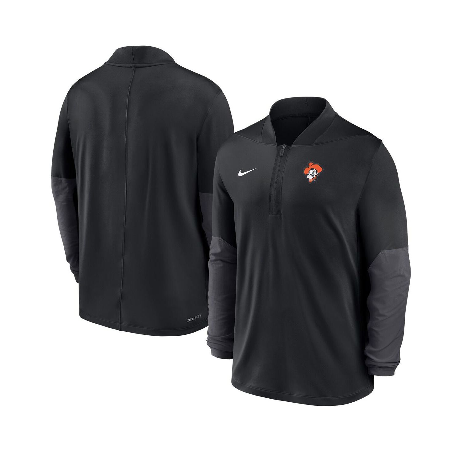 Men's Black Oklahoma State Cowboys Dri-FIT Half-Zip Pullover Sweatshirt