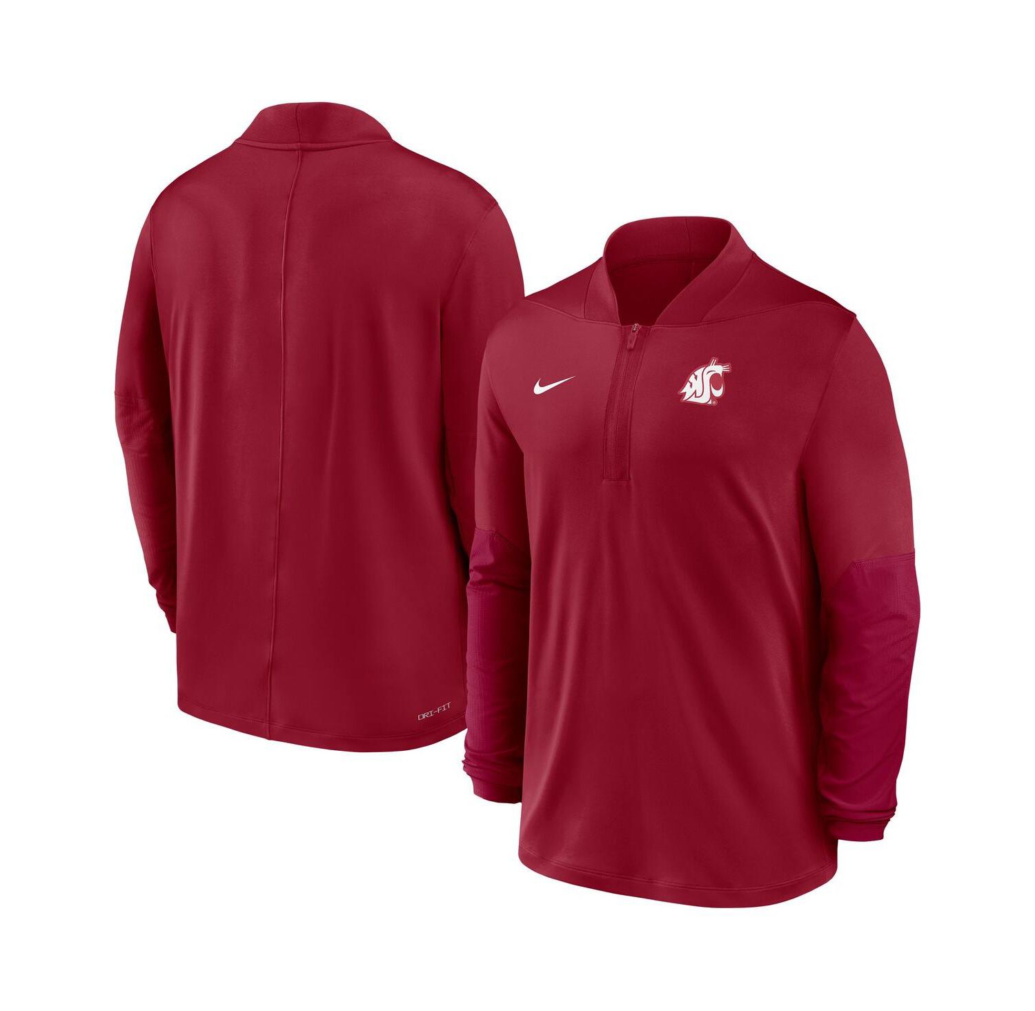 Men's Crimson Washington State Cougars Dri-FIT Half-Zip Pullover Sweatshirt