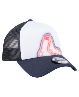 Toddler White/Navy Boston Red Sox Painted A-Frame 9FORTY Trucker Adjustable Hat