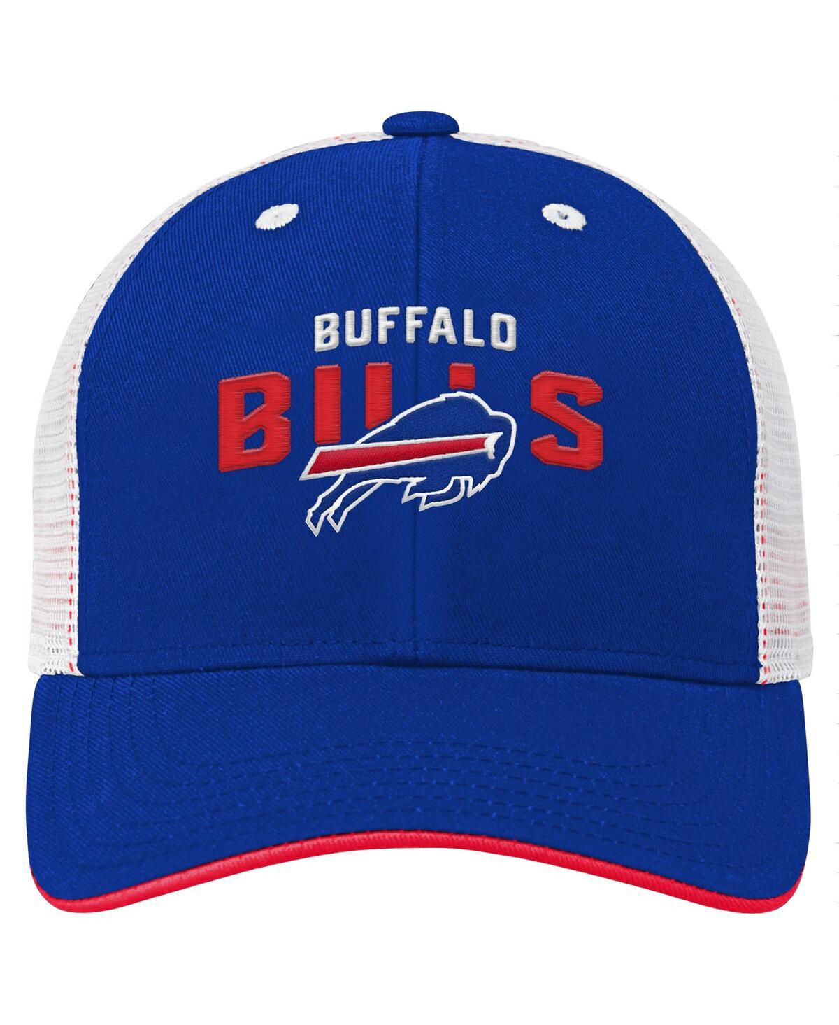 Outerstuff Big Boys And Girls Royal Buffalo Bills Core Lockup Trucker Adjustable Hat In Blue