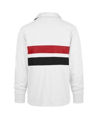 Men's White Atlanta Falcons Sundays Clubhouse Knox Thames Long Sleeve Rugby Polo Shirt