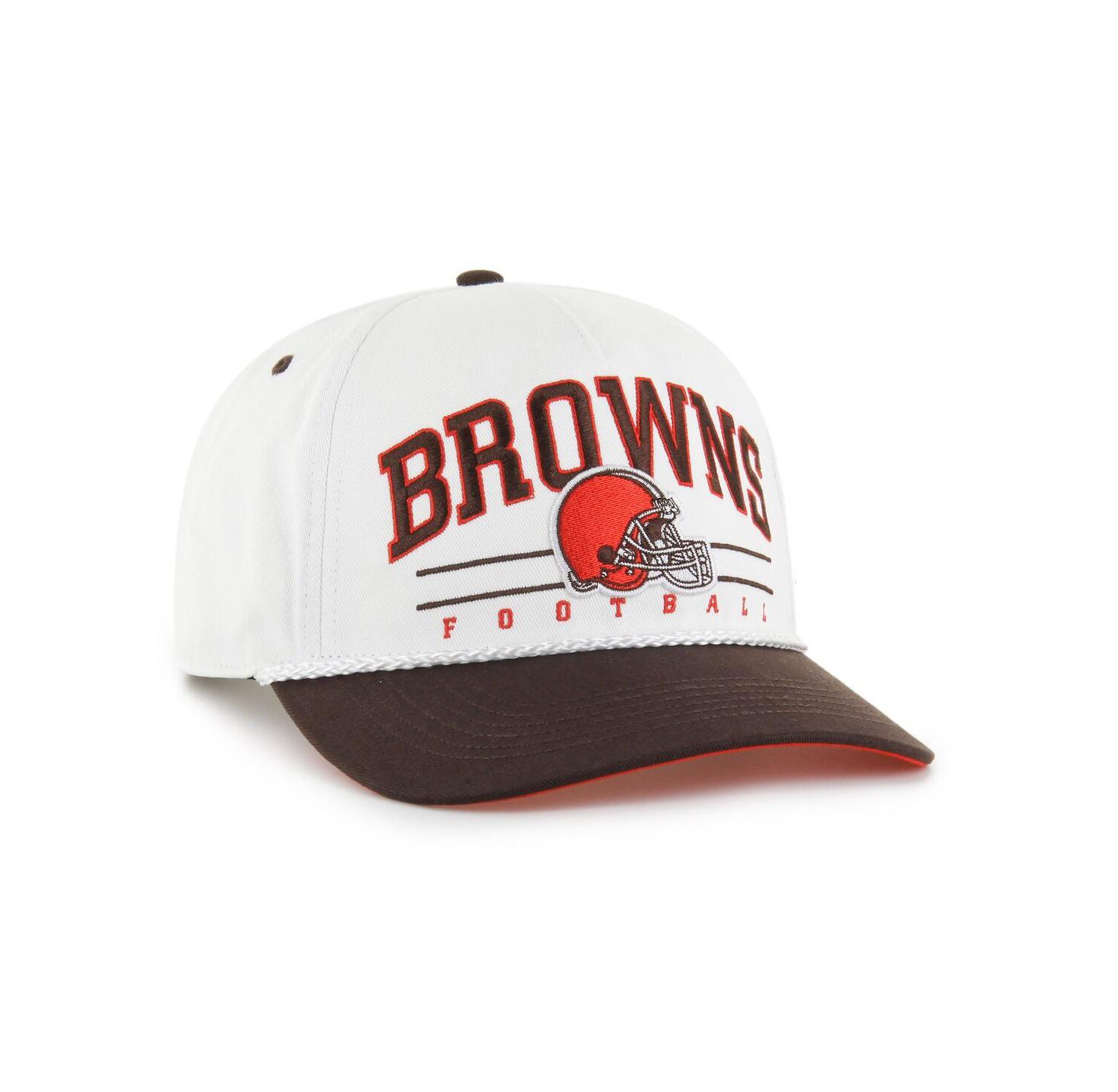 Men's White/Brown Cleveland Browns Roscoe Two-Toned Hitch Adjustable Hat