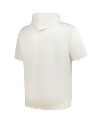 Men's Oatmeal Detroit Lions Big Tall Chest Print and Logo Short Sleeve Pullover Hoodie