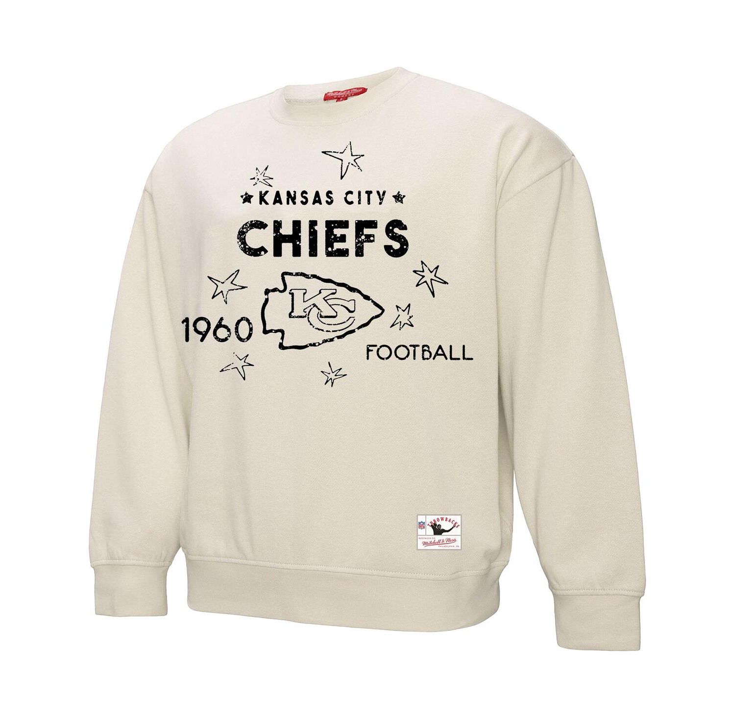 Women's Cream Kansas City Chiefs Plus Size Shooting Star Pullover Sweatshirt