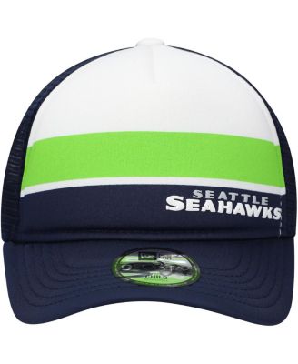 Preschool College Navy Seattle Seahawks Sport Night Color Block 9FORTY A-Frame Trucker Adjustable Hat