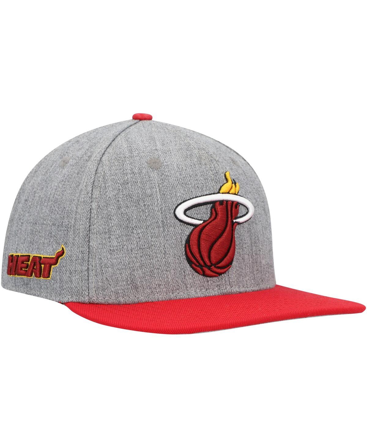 Pro Standard Men's Gray/red Miami Heat Classic Logo Two-tone Snapback Hat In Gray