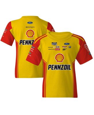 Team Penske - Big Boys and Girls Yellow Joey Logano Shell/Pennzoil Uniform T-Shirt