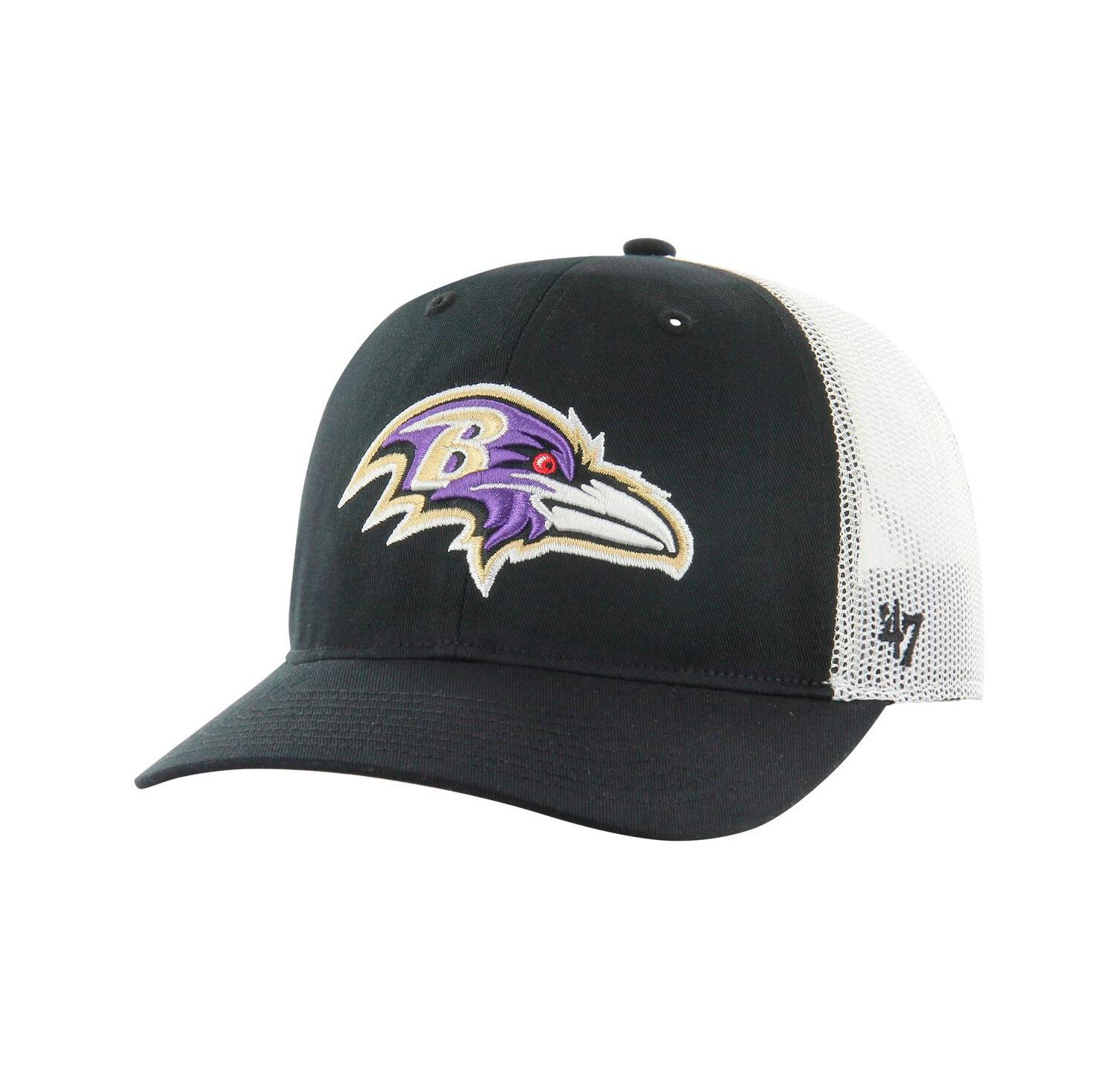 Big Boys and Girls Black/White Baltimore Ravens Trucker Adjustable Hat