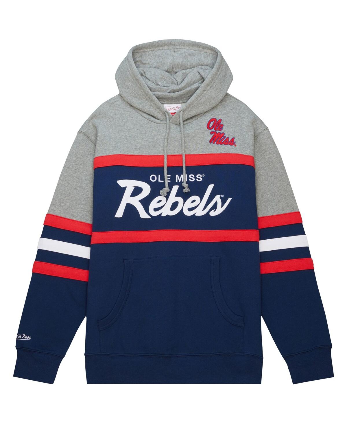 Mitchell & Ness Mitchell Ness Men's Navy Ole Miss Rebels Head Coach Pullover Hoodie In Multi