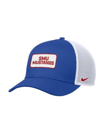 Nike - Men's Royal SMU Mustangs 2025 On-Field Rise Trucker Performance Adjustable Hat