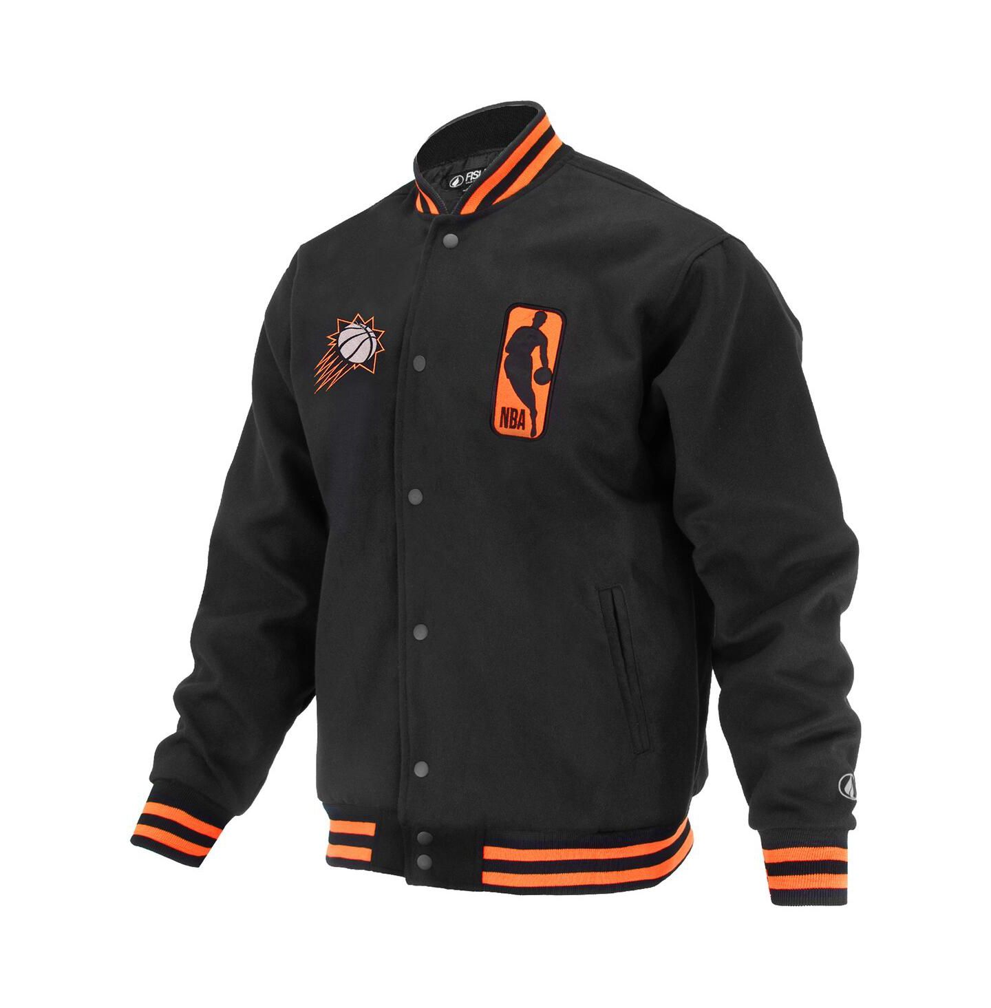 Куртка FISLL Black Phoenix Suns Logo Man Shadow Collection Full-Snap Varsity — фото 3