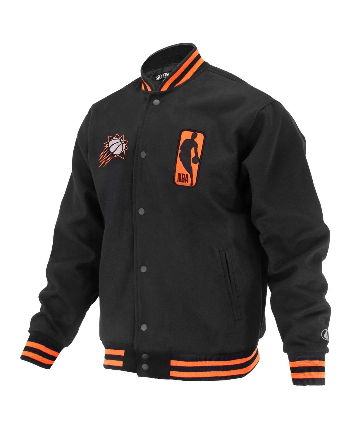 Fisll Men's And Women's Black Phoenix Suns Logo Man Shadow Collection Full-snap Varsity Jacket In Black