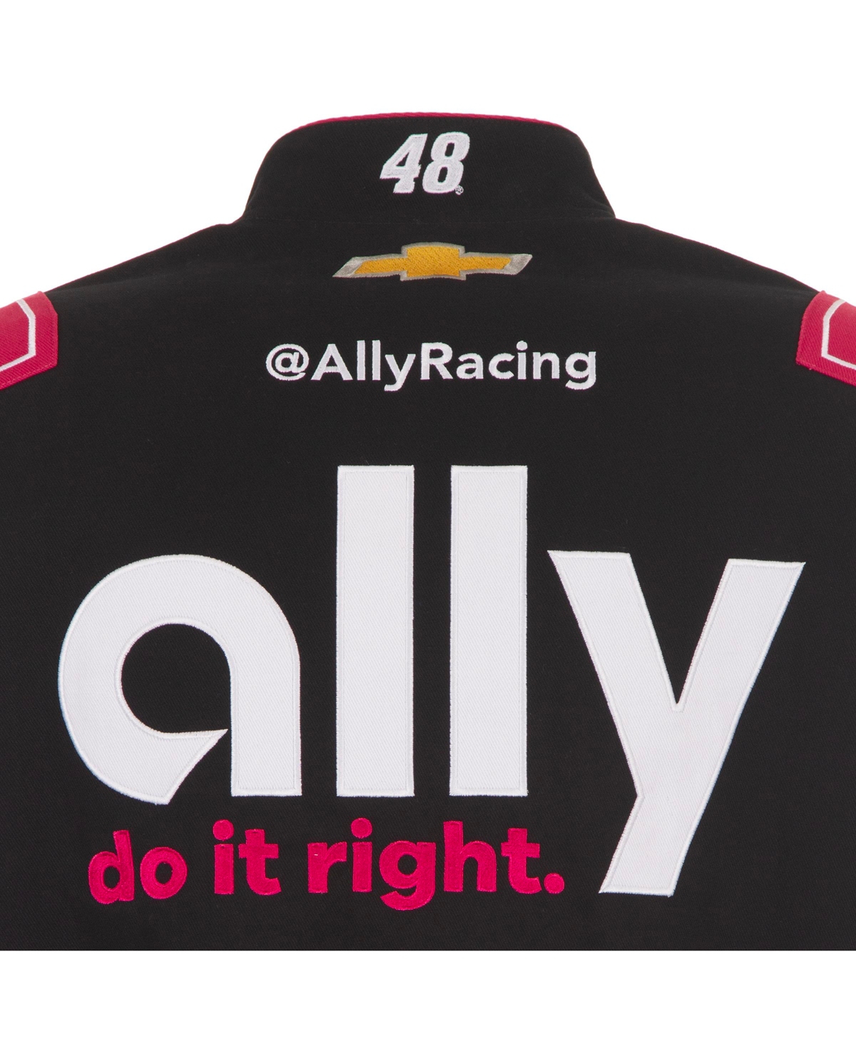 Jh Design Men's Black Alex Bowman Ally Full-Snap Twill Uniform Jacket