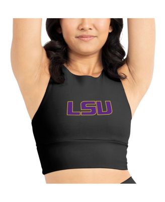 Women's 2-Pack Black LSU Tigers Buttery Soft Midi Bra Leggings Set