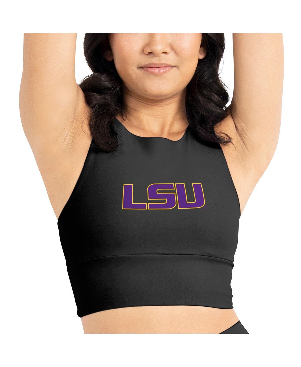 Kadi Brand Women's 2-pack Black Lsu Tigers Buttery Soft Midi Bra Leggings Set In Black