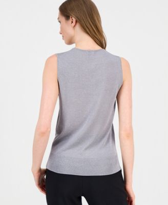 Women's Sleeveless Metallic Knit Top